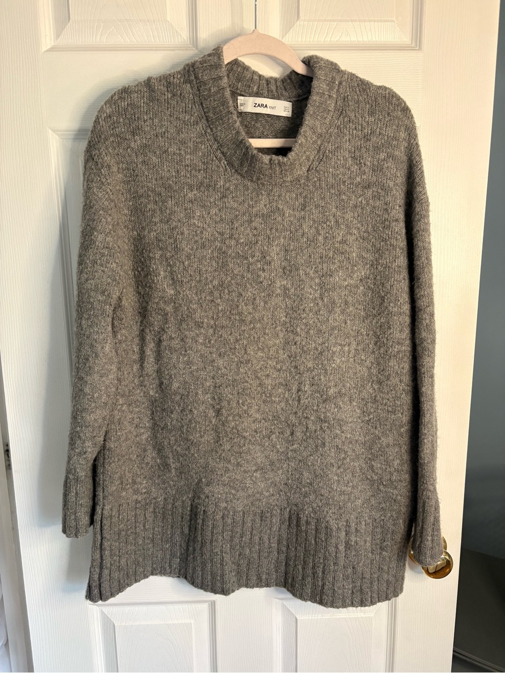 Zara Knit Sweater Oversized Grey Women’s Small